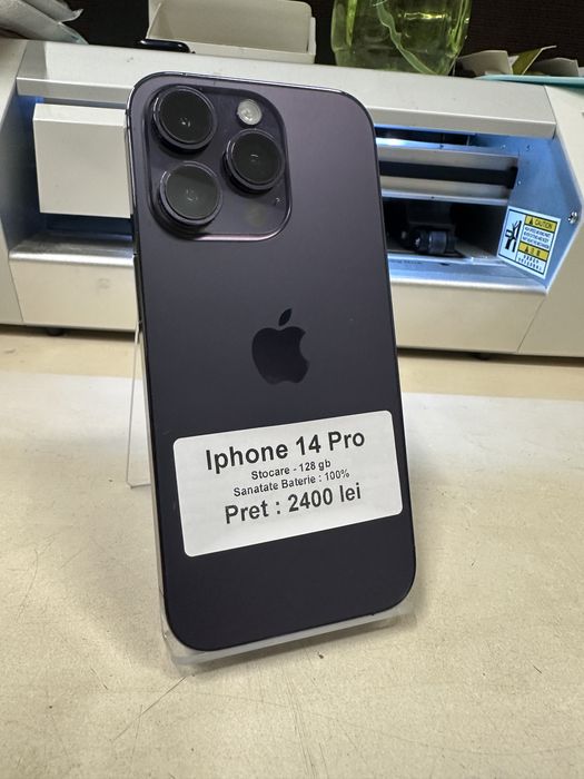 Iphone 14 pro / 128 gb / 100% baterie / folie sticla cadou