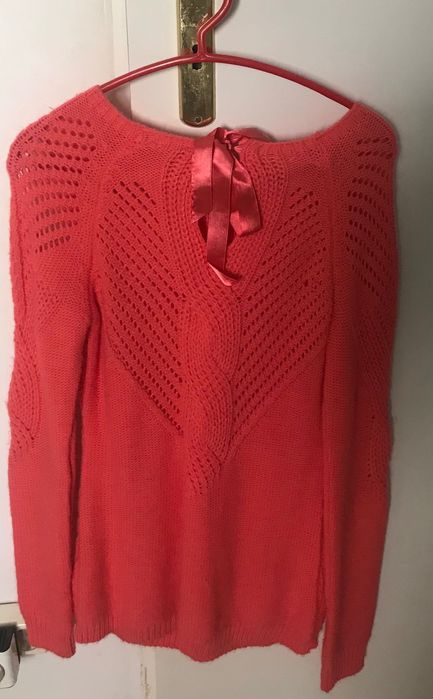 Pulover tricotat culoare corai