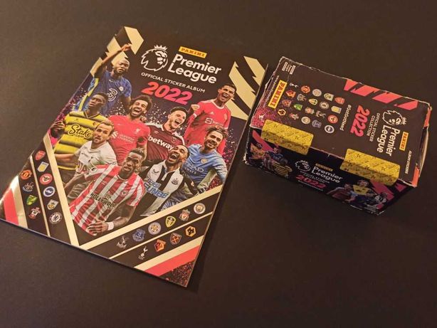 Album gol Panini Premier League 21-22 + cutie cu 100 de pliculete