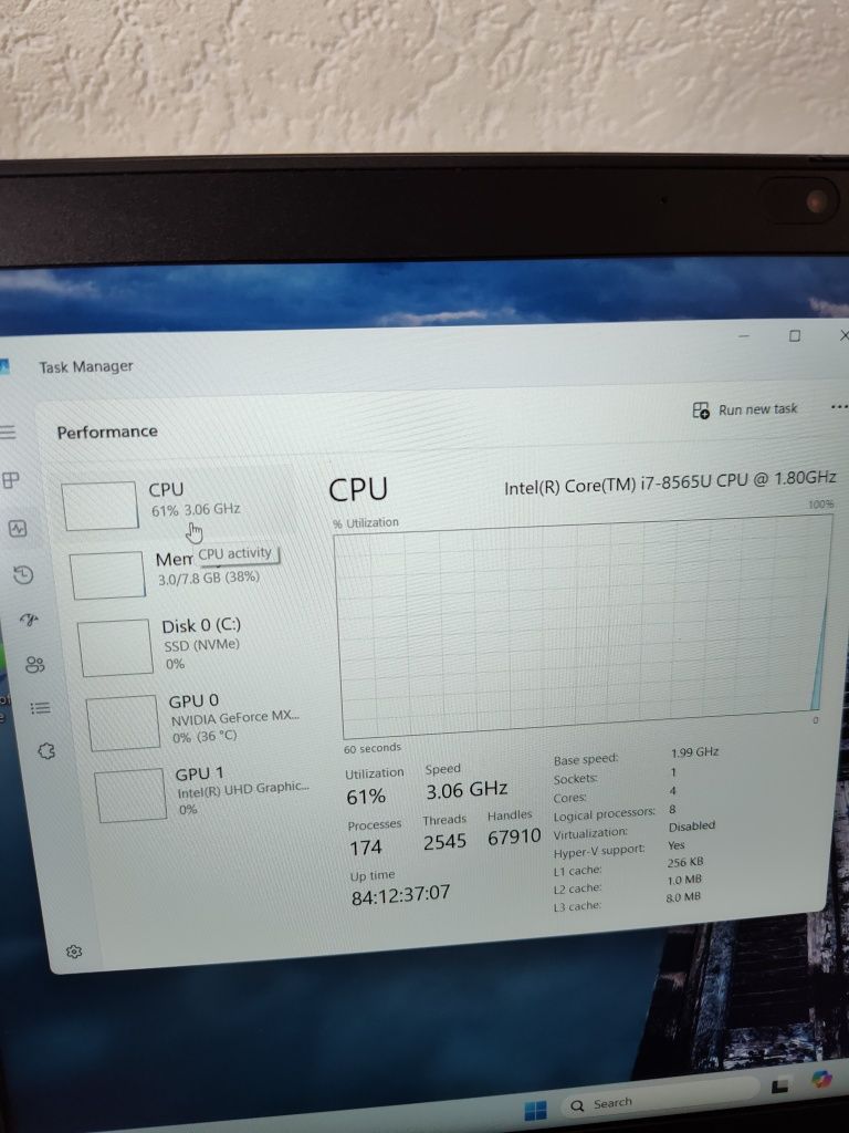 Okazie! Ultrabook Lenovo T490 i7 gen8,8gb,ssd 256 disp 14.0,Nvdia Mx2g