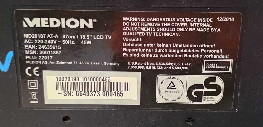 Televizor Medion MD20187 - 19 inch/48 cm - impecabil