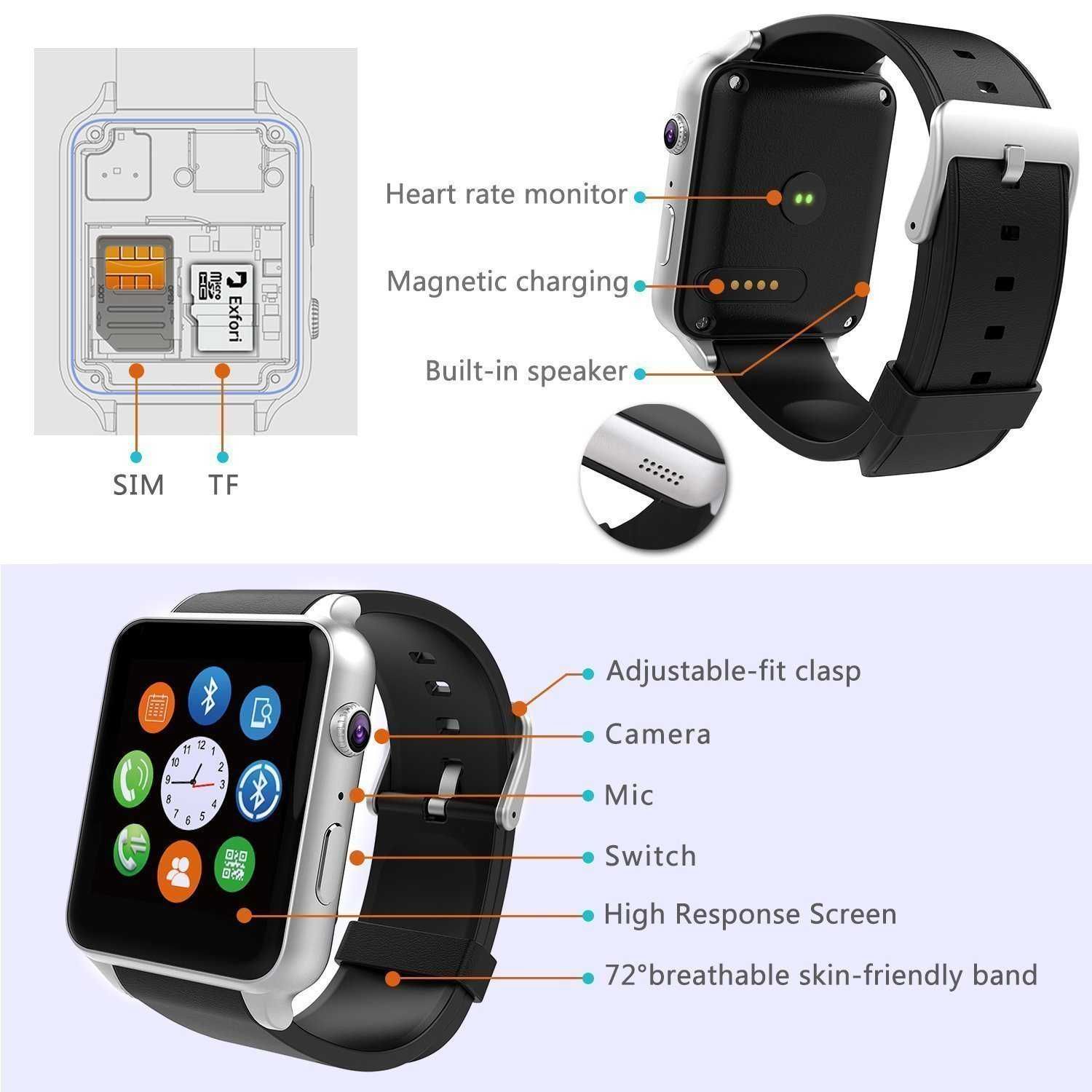 Ceas Smartwatch GT 88, functie telefon, BT, Silver.