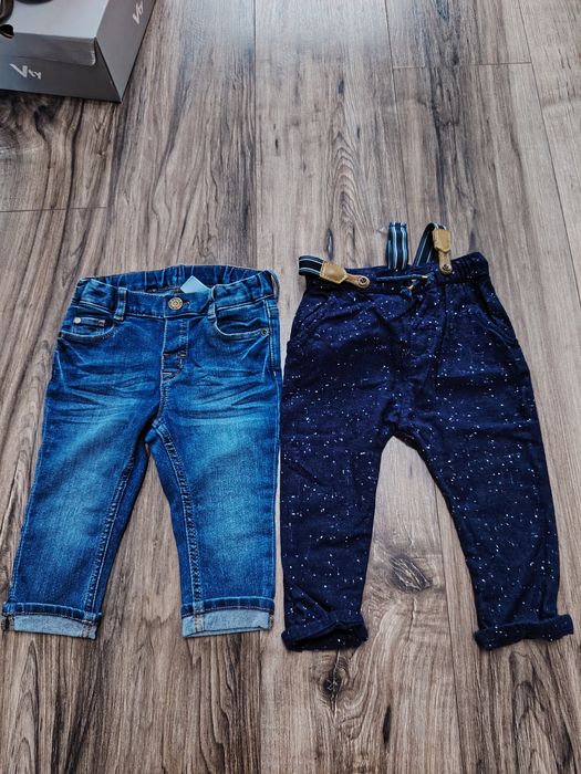 Blugi H&M + pantaloni cu bretele H&M mărimea 80