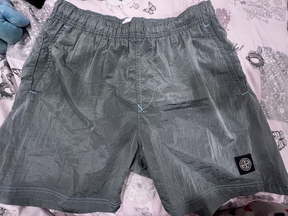 Stone Island Metal Effect Swim Shorts L