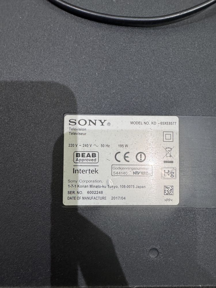 Sony bravia 164 cm KD 65xe8577 4K Ultra HD