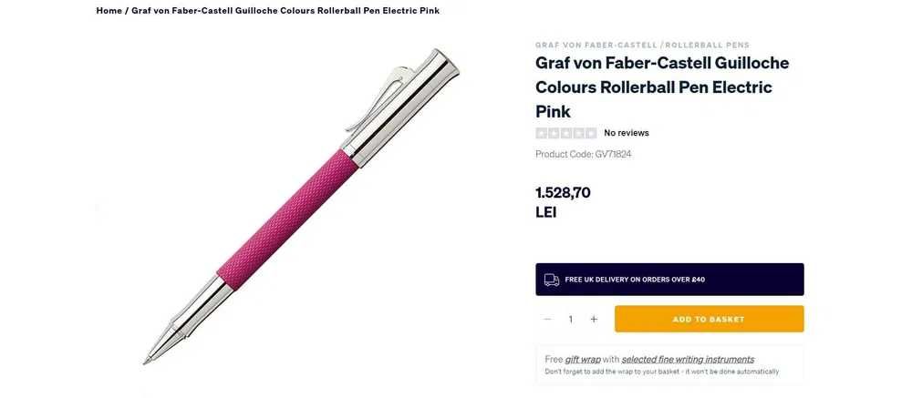 Roller Graf von Faber-Castell Guilloche Electric Pink