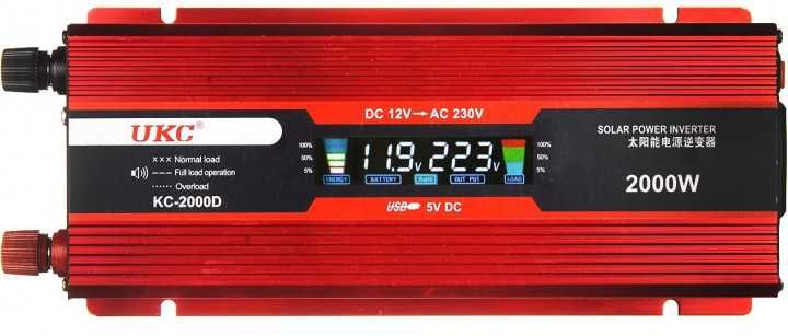 Чисто нов Инвертор UKC с лед дисплей за кола 2000w 12V