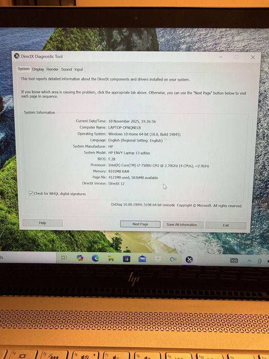 Hp Envy 13”ad015na touchscreen