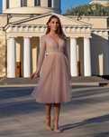 Rochie mid Roz cu sclipici ocazie - Belladress (noua)