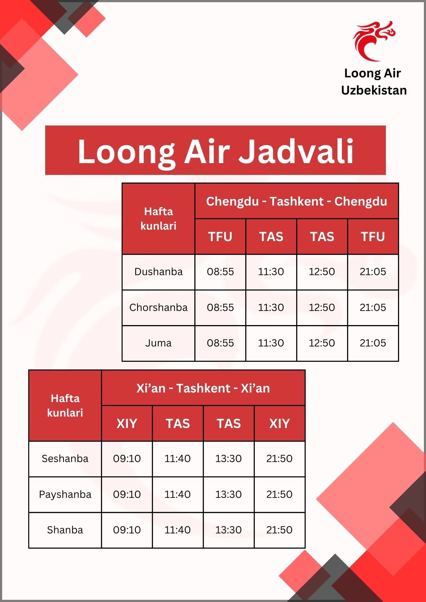 Xitoyga VISA, Aviabilet, Logistika, va boshqa barcha turdagi xizmatlar