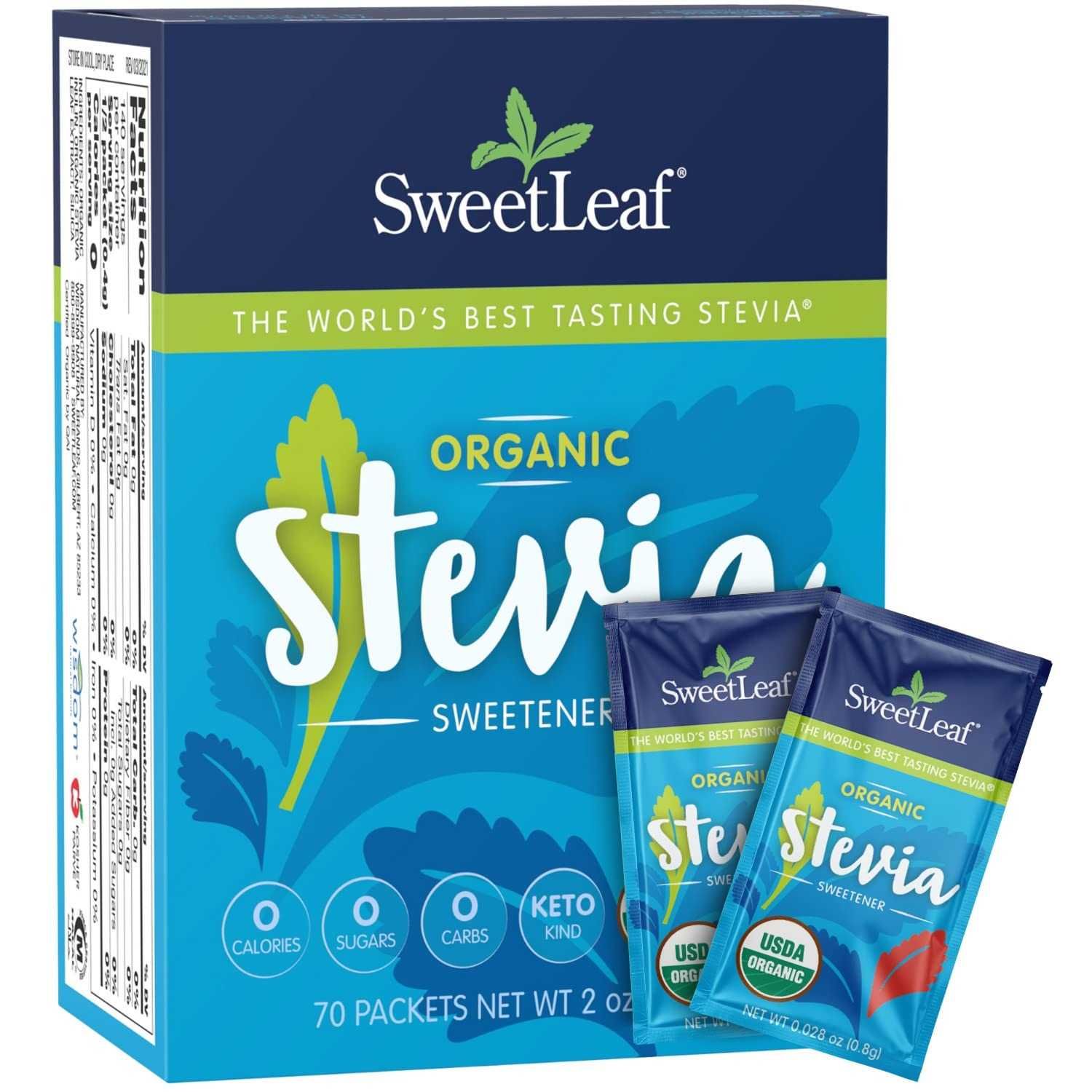 Sweet Leaf Stevia oрганическая стевия подсластитель 70 пакетиков 56,7г