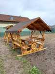 Foisor rustic  din  lemn  masiv  diferite modele  masa cu bănci