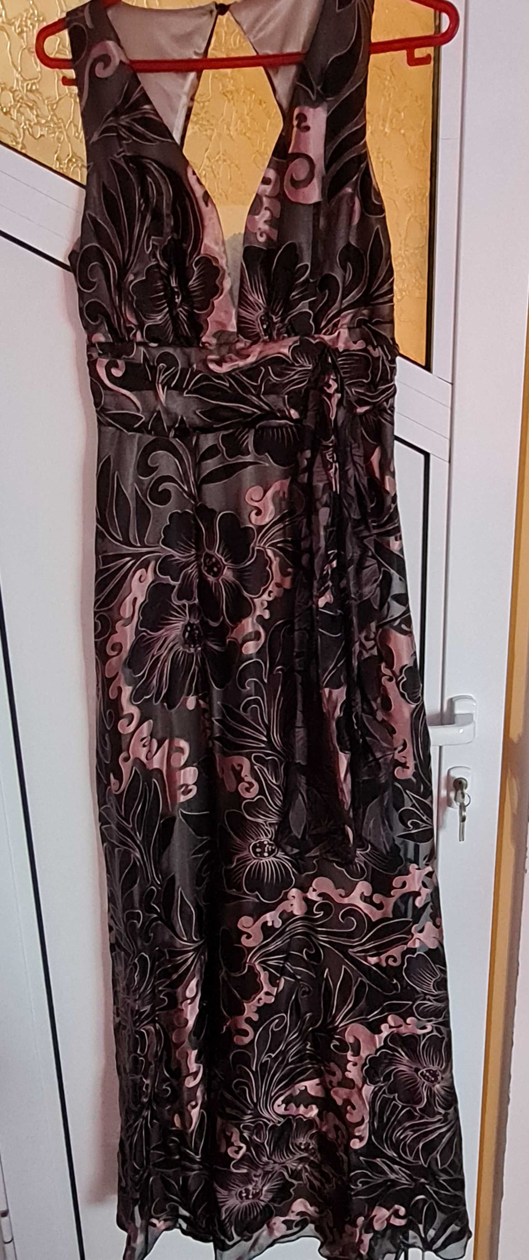 Вечерна рокля в кафяво/бронзово/розово - S размер