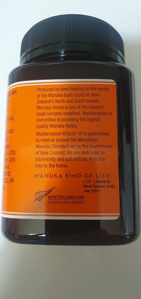 PE STOC Miere de Manuka factor 16 500 g Wedderspoon