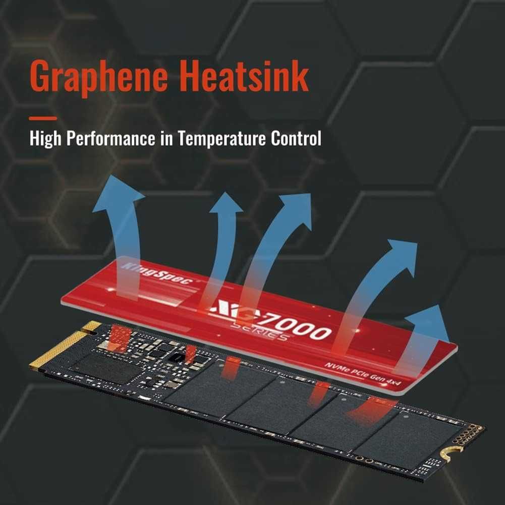 KingSpec 4TB Gen PCIe 4x4 M.2 2280 NVMe SSD,R/W Viteza 7400/6600 MB/s