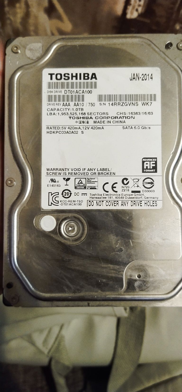 Жёсткий диск hdd 1 терабайт