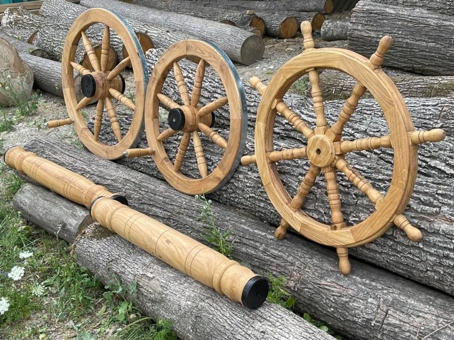 Roata cu val pentru fantana, roata car, roata caruta din stejar masiv