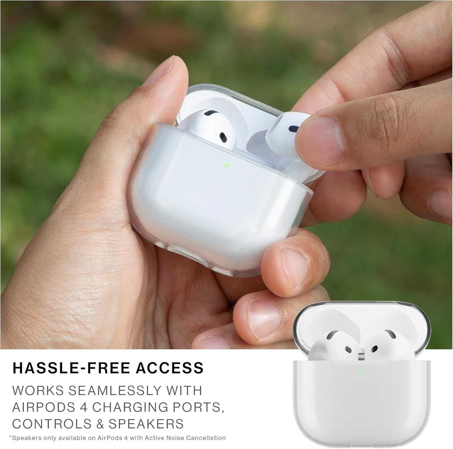 Прозрачен калъф Native Union (Re) за AirPods 4 – безжично зареждане