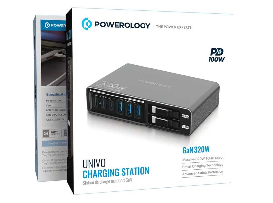 Powerology GaN 320W — Универсальная Зарядная Станция. Есть доставка