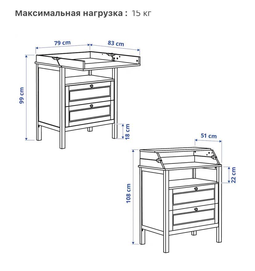 Комод с пеленальным столиком IKEA