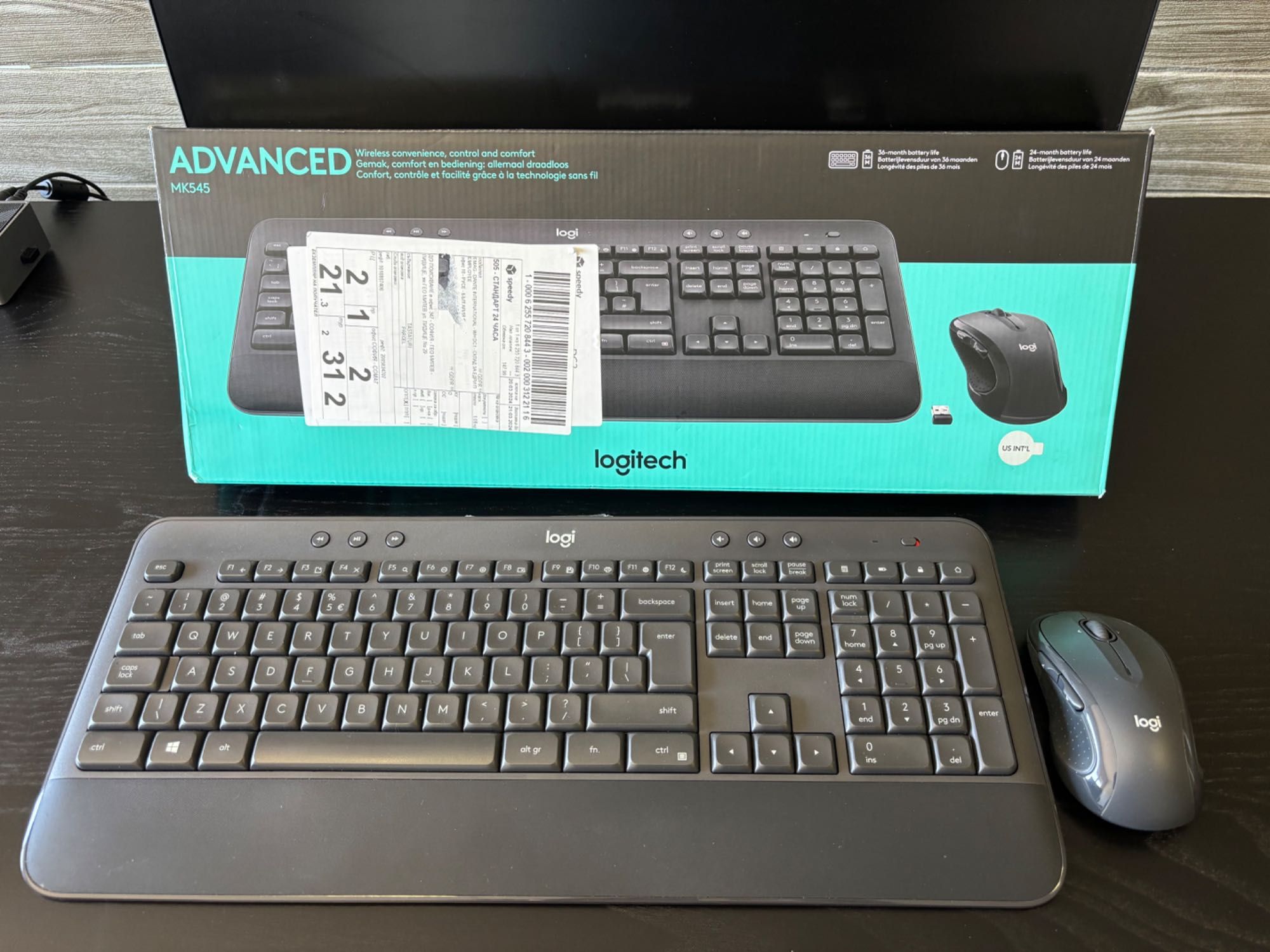 Клавиатура и мишка Logitech MK545 Advanced, безжични, черни