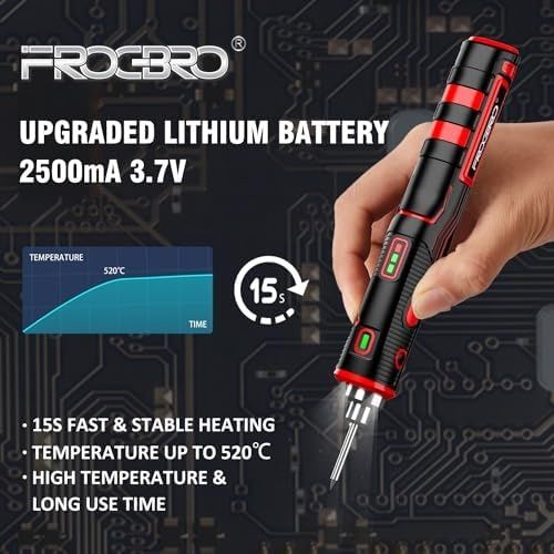 11W Безжичен поялник със стойка и USB-C зареждане, FrogBro LD006A-Pro