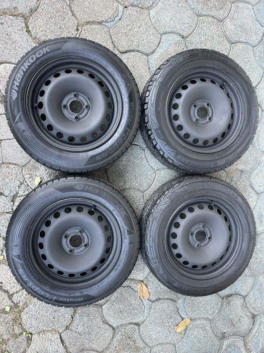 Jante otel 4x100mm, anvelope iarna 185/65 R15 Dacia Logan Renault Opel