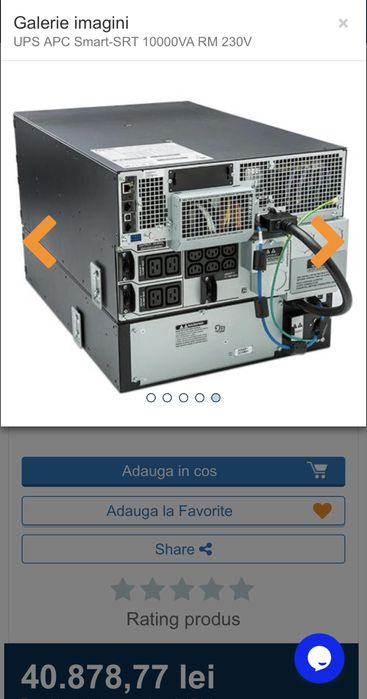 UPS APC Smart-SRT 10000VA RM 230V