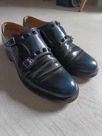 Pantofi Piele Valentino Garavani Black Rockstud Leather Shoes 43.5