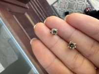 Cercei de aur cu diamante naturale 0,74ct