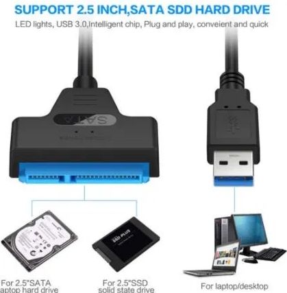 USB 3.0 Кабел за връзка към твърд диск 2.5" SATA HDD / SSD + Гаранция