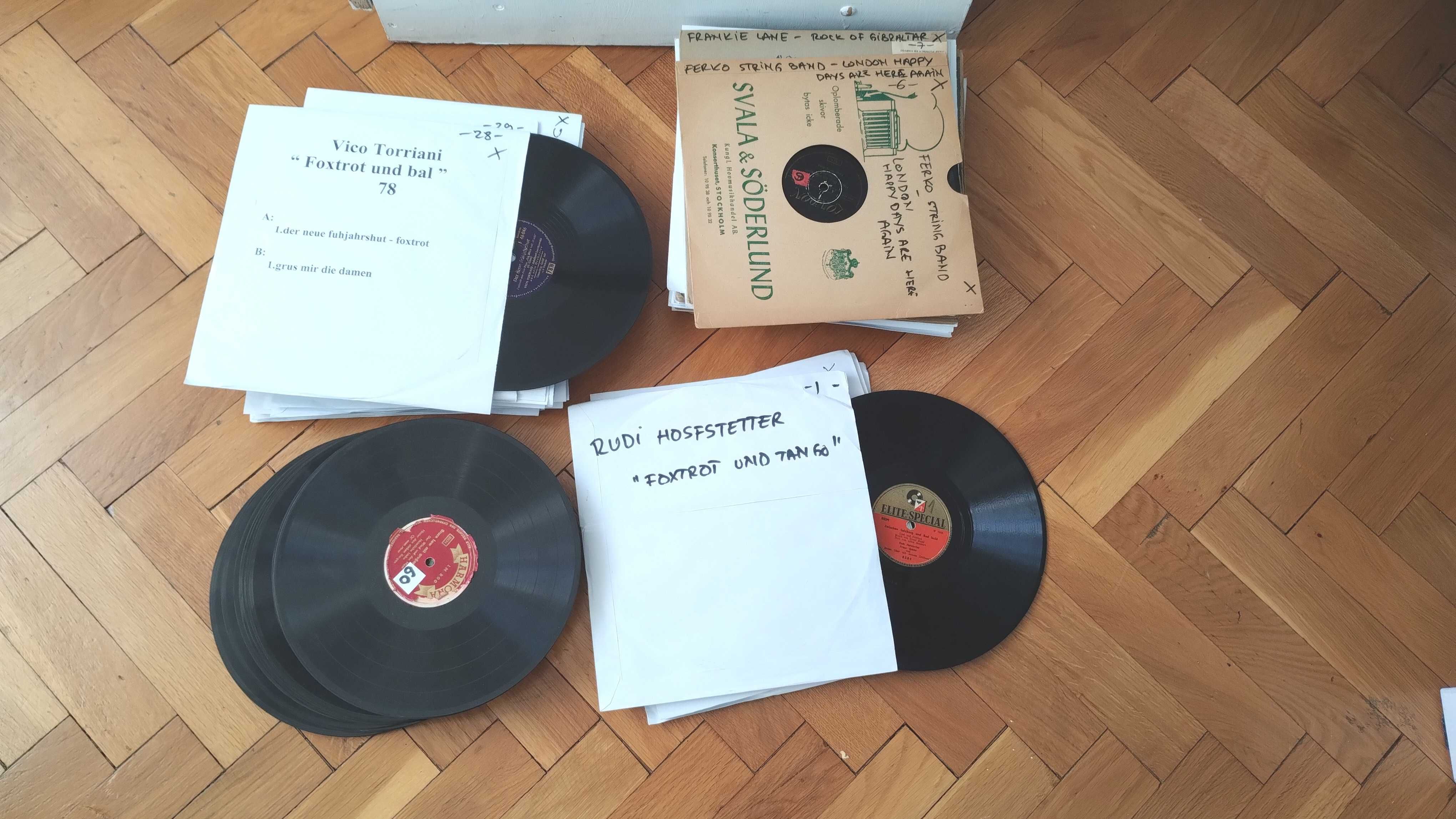 de colectie 60 disc gramofon patefon ebonita vinyl shellac 12 inchi
