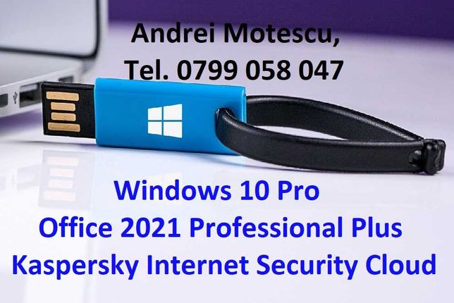 Windows 10 & Office & Antivirus pe Stick USB bootabil. Licență retail.