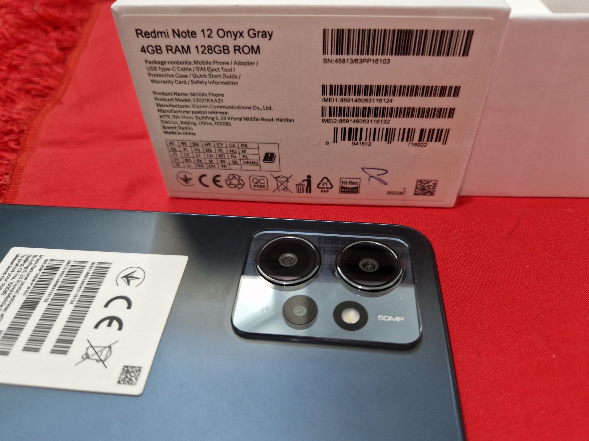 -Xiaomi Redmi Note 12, Nou,  Nefolosit, 128Gb, 4Ram, 0 cicluri incarca