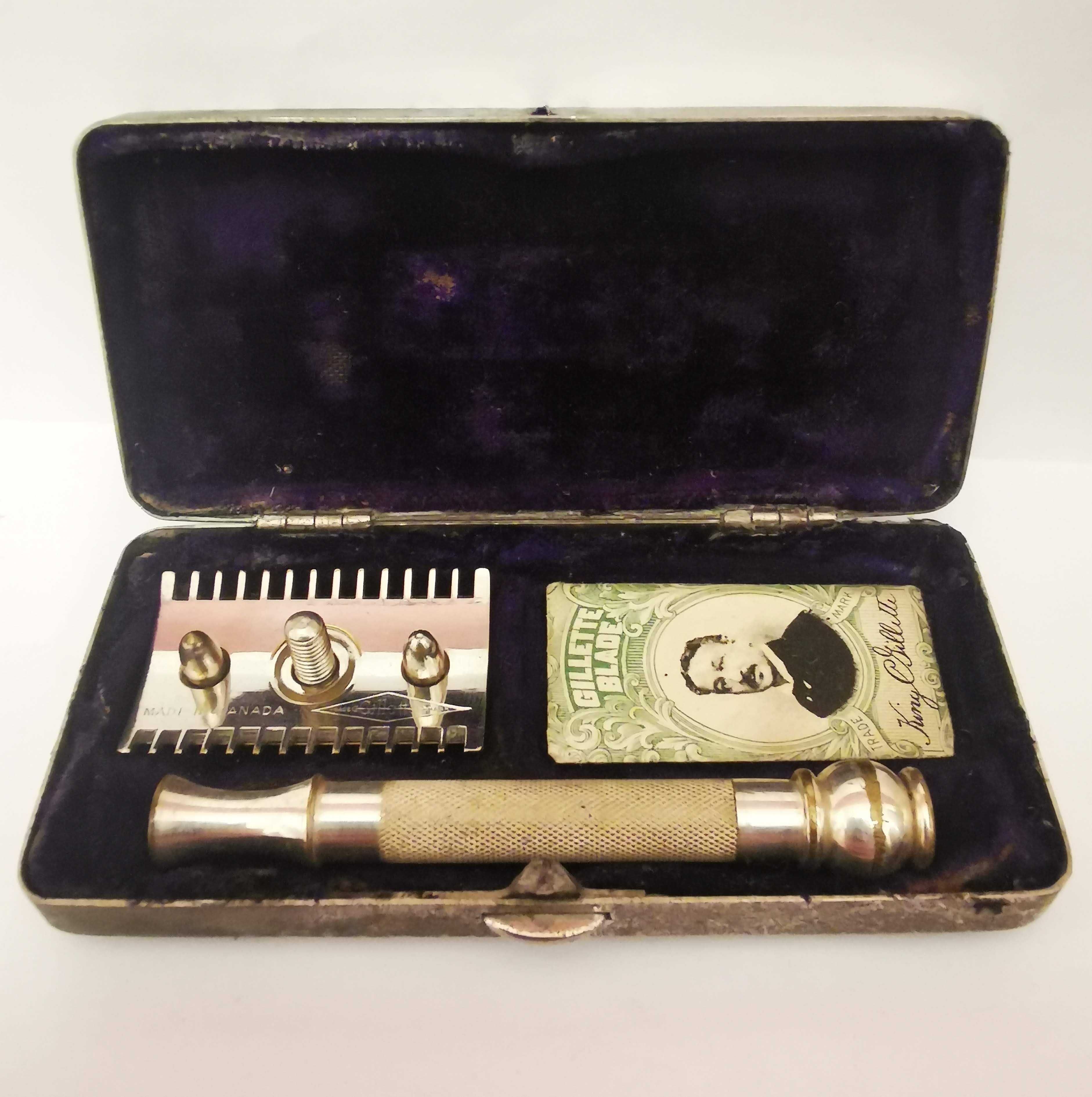 Set aparat de ras Gillette Pocket Edition ~1918