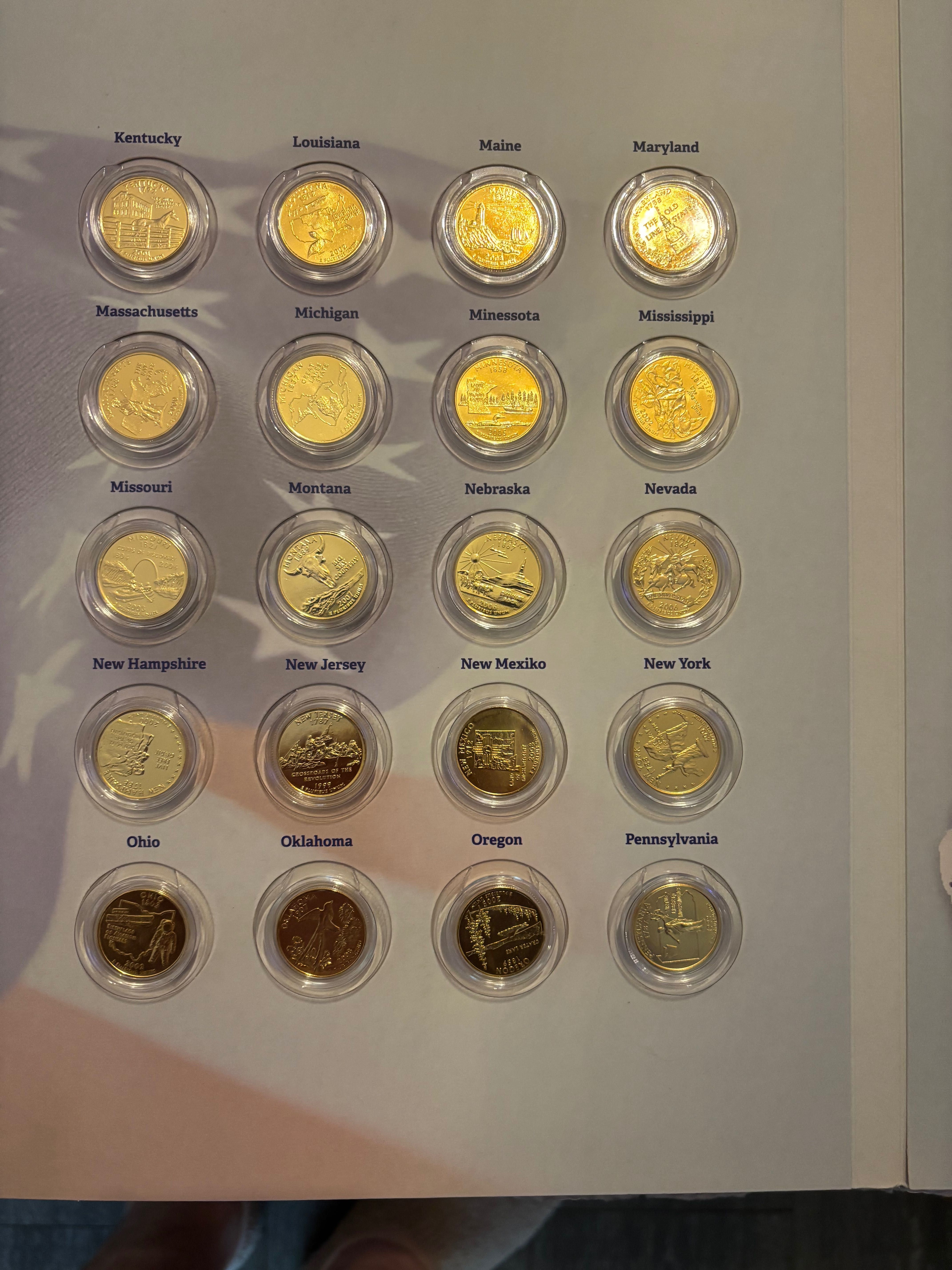 50 monede comemorative de 25 cenți SUA……. CASA DE MONEDE