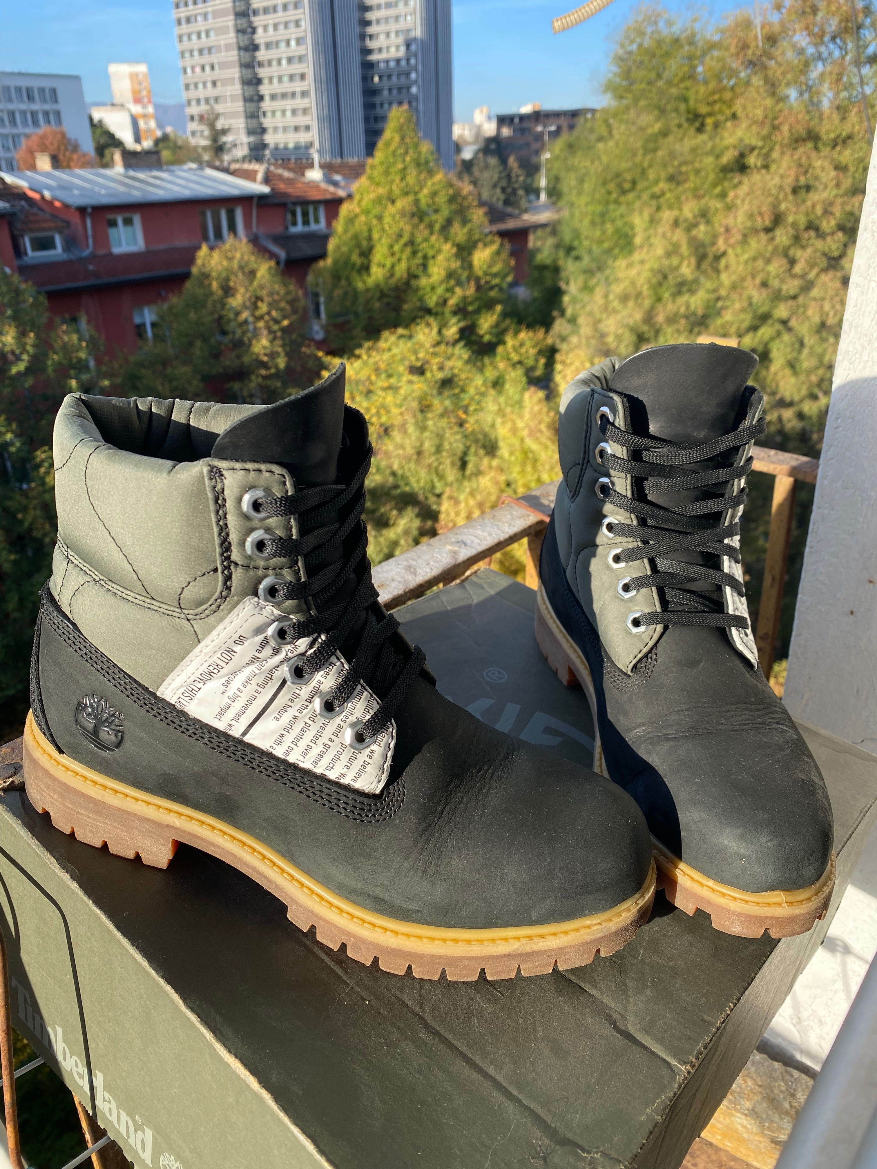 Timberland Premium 6 IN от набук с надпис Черен/Зелен 40