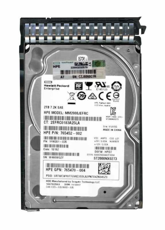 Внутренний жесткий диск 2ТB HPE Model#: MM2000JEFRC