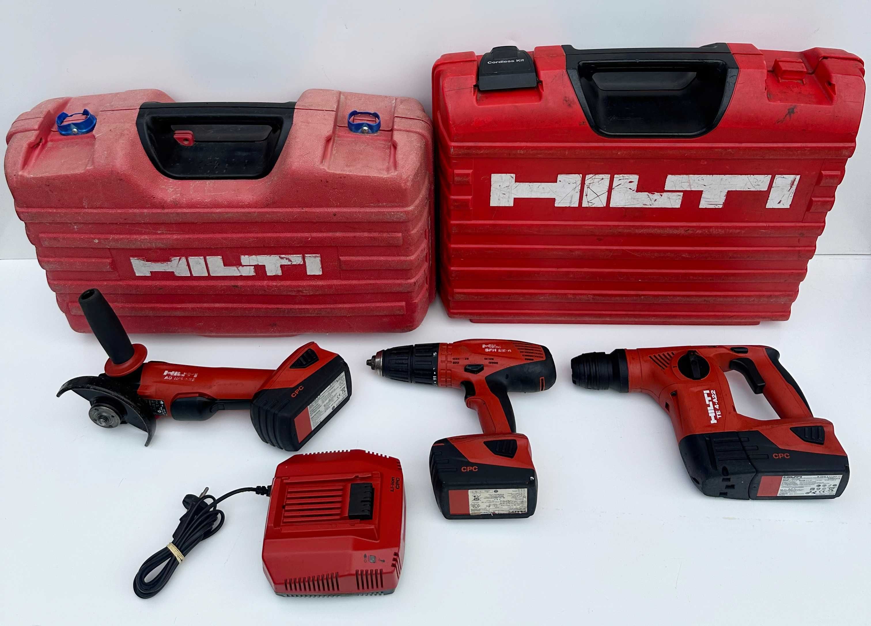 Hilti Сет - Акумулаторен ударен винтоверт, перфоратор и ъглошлайф