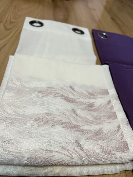 Пердета 150*260 бяло и лилаво