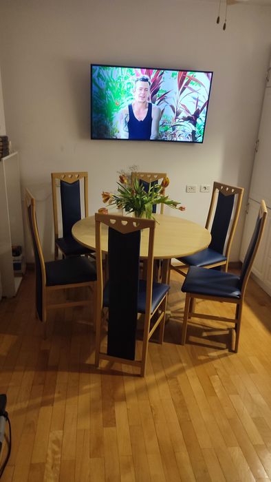 Vand masa extensibila lemn si inox