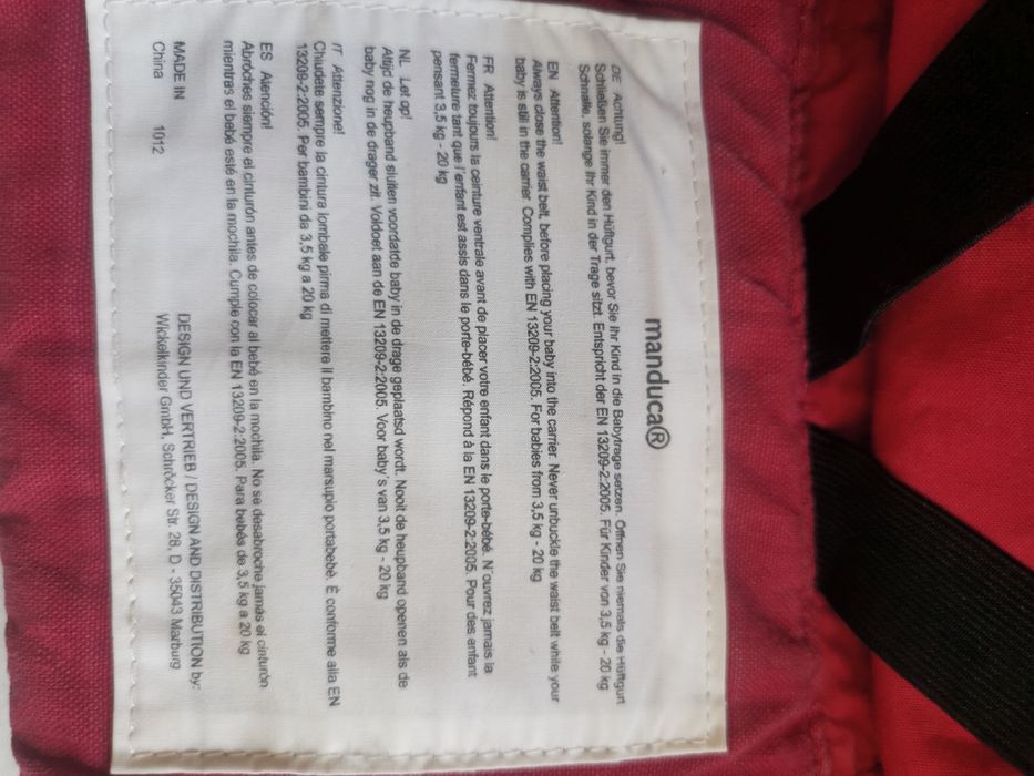 Manduca marsupiu bebe