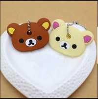 Husa chei breloc rilakkuma ursuleti bej maro set noi