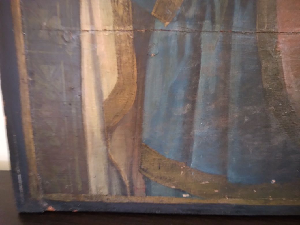 Icoana veche pictată pe lemn, Sf Pantelimon sec XIX, mari dimensiuni