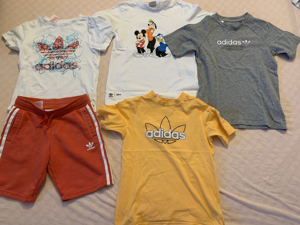 Compleu plus 3 tricouri ADIDAS ORIGINALS ca NOI marime 122