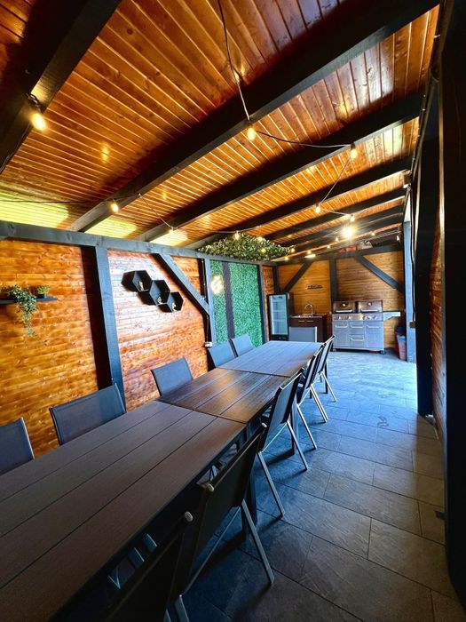 Cabană tip-a frame ciubăr/saună/foisor incalzit