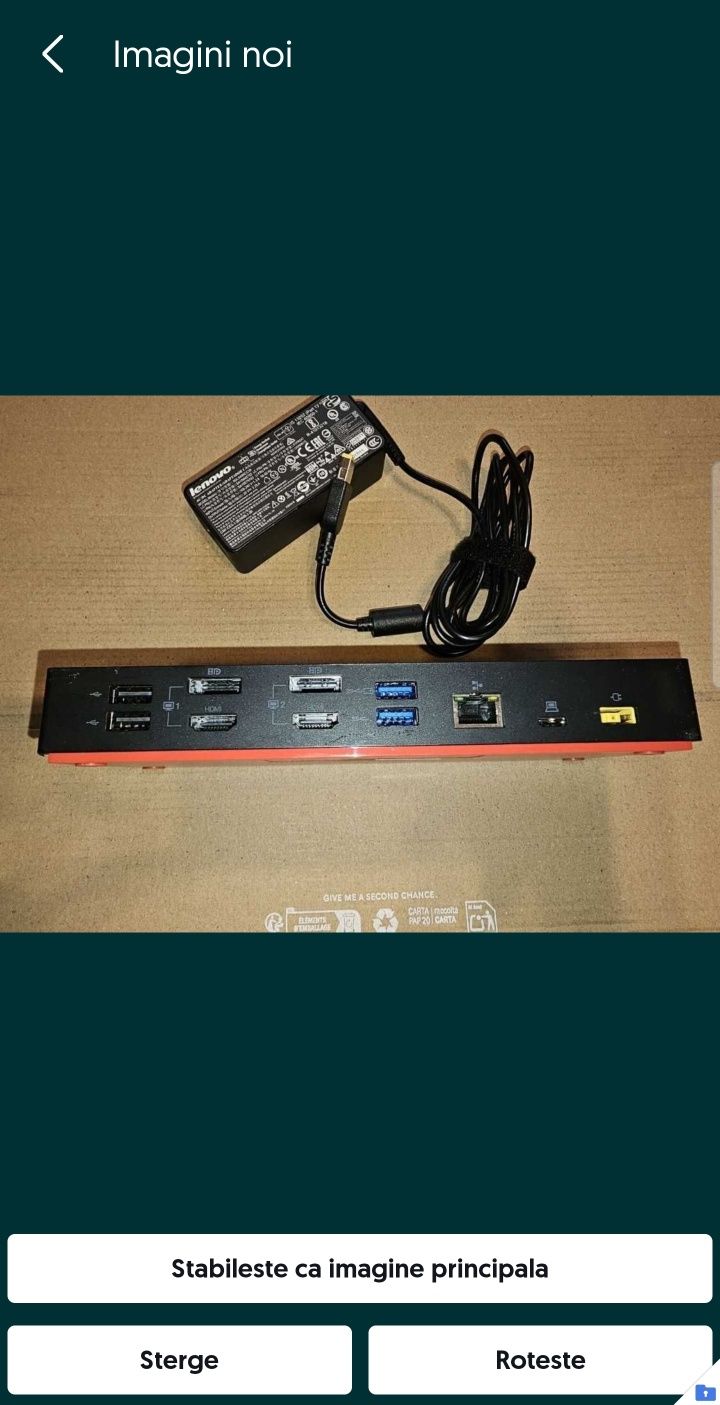 Lenovo Thinkpad  Hybrid USB C DUD9011D1 cu incarcator.