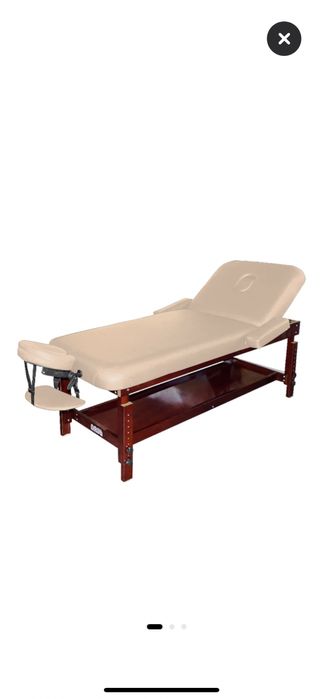 Стационарно масажно легло NO.VA 309, Дървено, Двусекторно ,Цвят Бежав