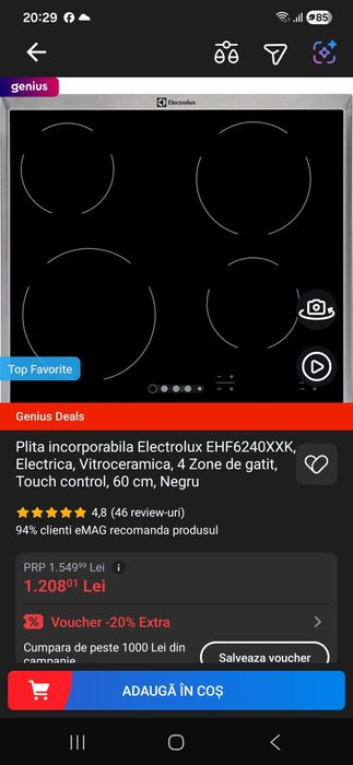 Plita incorporabila Electrolux 6.5Kw Nou