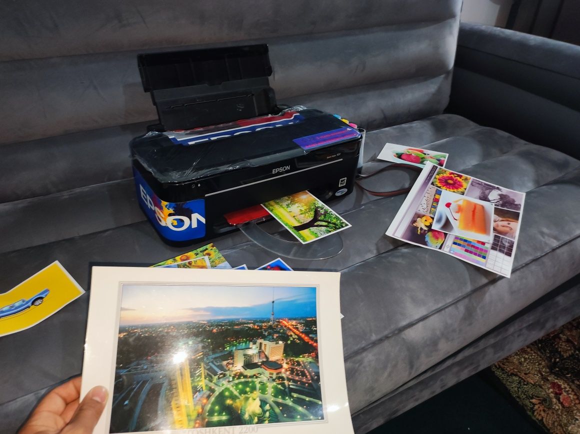 Epson L 22 rangli printer holati idialni zor, zaprafka qilingan tayyor